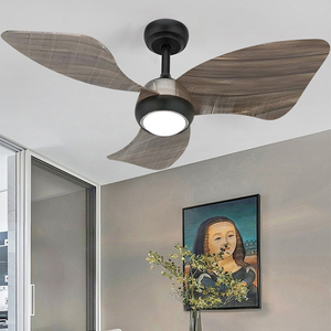 มอเตอร์ไฟฟ้ากระแสตรงกันน้ำรีโมทคอนโทรลแบบคลาสสิกในร่มและใบมีดอะคริลิคพัดลมติดเพดาน5ใบพัดพร้อมไฟ LED สำหรับห้องน้ำ - Product Image 5