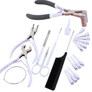 Nuevo Kit de Herramientas para Extensiones de Cabello de Uso Comercial, Acero Inoxidable, 12 Piezas, Pinzas de Seccionamiento, Herramienta para Separar el Cabello, Tijeras de Corte - Product Image 1