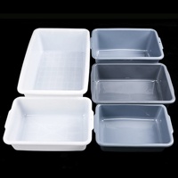 PETSPROOFING Bac à Litière pour Chat en Plastique Portable de Grande Taille avec Design Simple Nettoyage Facile Boîte de Toilette pour Chat et Accessoires