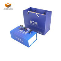 Ensemble complet de boîte d'emballage magnétique de luxe en carton personnalisé boîte d'emballage antichoc pour lunettes de soleil avec sac à provisions en papier pour cadeau