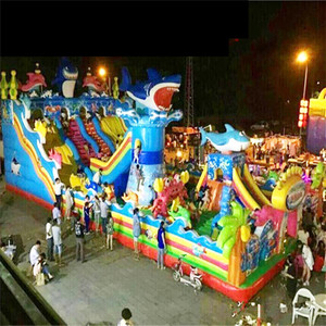 New Inflatable Castle <strong>Slide</strong> <strong>Trampoline</strong> Jump Outdoor Children Shark Inflatable Rock Climbing - Product Image 6