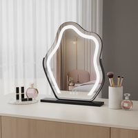 Miroir de maquillage LED en forme de nuage, miroir de vanité à commande tactile avec éclairage réglable pour la table de maquillage de la chambre à coucher