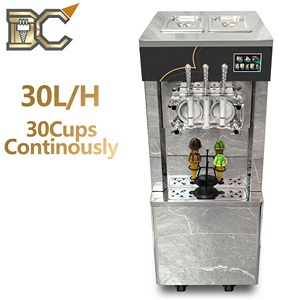 Commercial Soft Ice Cream Machine 3 Flavors Commercial Soft Ice Cream Maker In The Refrigerator Frozen Yogurt Machine - Product Image 2