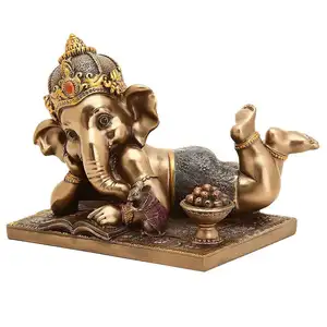 Tượng Bé Ganesh Đọc Sách Tượng Bé Ganpati Nghỉ Ngơi Thần Tượng Vinayaka Deva Điêu Khắc Thần Hindu Bức Tượng Siddhi