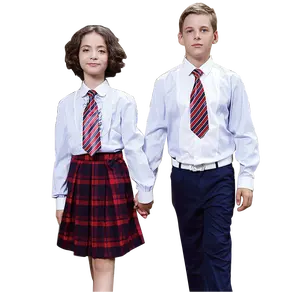 Conjunto de camisa branca para escola, uniforme de algodão de alta qualidade para meninos e meninas, design grátis