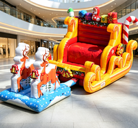 Traîneau gonflable géant personnalisé pour Père Noël, résistant, pour décoration de Noël commerciale dans les parcs et centres commerciaux