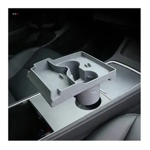 2023 car organizers Creative Design Silicone Material Car Center Console Cup Holder Storage Box For Tesla Model 3/Y