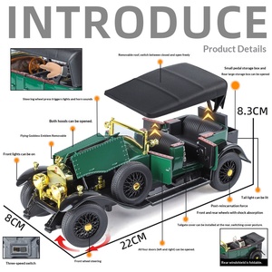 Modelo de Coche Clásico Phantom a Escala 1:24, de Aleación y Plástico, Juguete Vintage Fundido a Presión, 3 Puertas Abribles, con Sonido y Luz, de Retroceso, para Unisex - Product Image 5