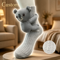 Chaussettes de sol en peluche pour adultes, motif animal de dessin animé, paresseux, pour Noël et la maison
