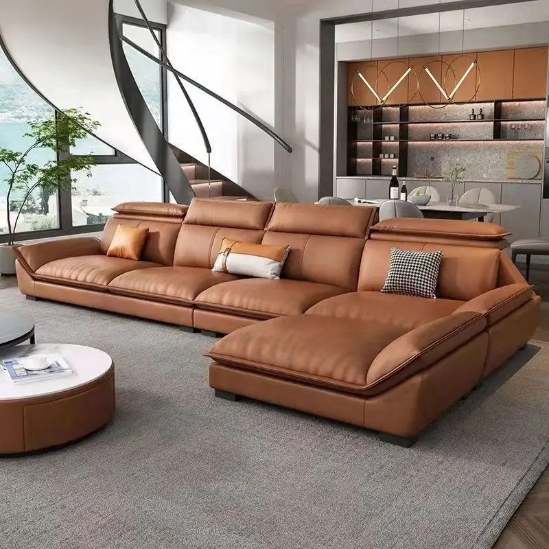 Sofá en forma de L, sofá, diseño combinado, tela tecnológica, de 1 pieza nuevo juego, sofá moderno de lujo para sala de estar, muebles de cuero 275*85*80cm *