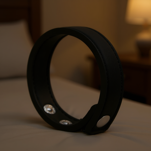 Anillo para pene de neopreno negro con cierre a presión para hombres, anillo para pene premium resistente al agua - Product Image 2