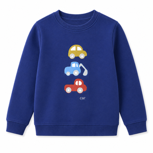<span class=keywords><strong>Sudadera</strong></span> de punto 100% algodón para niños, estampado de excavadora y camión, manga larga, transpirable, informal, para verano 2026, tallas 2-8 años, venta al por mayor - Product Image 1