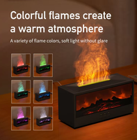 Diffuseur d'arômes ultrasonique avec effet de flamme LED, humidificateur et diffuseur de parfum, style rétro européen pour foyer
