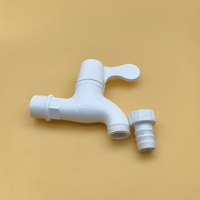 Robinet de machine à laver à tête hexagonale avec raccord femelle et bec fin en maille PVC à 4 points de 20 mm, modèle W12 25 mm
