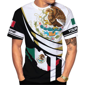 Maglietta da uomo estiva personalizzata Maglietta a sublimazione modello 3D messicano t-shirt in tessuto a maglia leggera <span class=keywords><strong>gruppo</strong></span> costruire attività Logo di abbigliamento - Product Image 3
