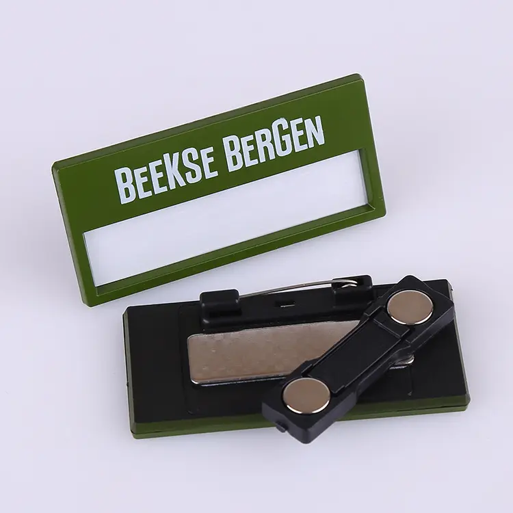 Blank Metaal Goud Rechthoek Magnetische Naam Badge Naamplaatje Naambordje Voor Bedrijf