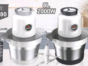 Hachoir alimentaire polyvalent Hoffmans 2000W, bol en acier inoxydable 8L, hachoir à viande, coupe-légumes cuits <span class=keywords><strong>avec</strong></span> poignée - Product Image 3