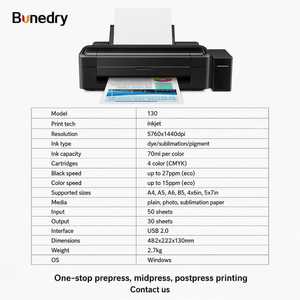 <span class=keywords><strong>Stampante</strong></span> per Sublimazione A4 130 con Serbatoio d'<span class=keywords><strong>Inchiostro</strong></span> Ricaricabile a 4 Colori per Stampa di Documenti e Foto in Ufficio e Casa - Product Image 3