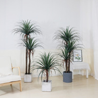 Plante verte d'intérieur nordique décorative en pot, Arbre du sang de dragon à tiges épaisses, Grand modèle tendance, Artificiel, Écologique, Réaliste, 80 cm