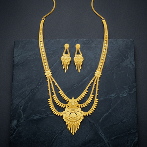 Colliers de mode en gros, plaqué or 14K, 18K, 24K, style Dubaï, ensemble de bijoux de mariée Rani Haar, design traditionnel - Product Image 5