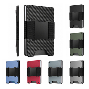 <b>RFID</b> <b>Blocking</b> Business Card <b>Wallet</b> Slim Metal Minimalist with Cash Strap Easy Use Customizable Laser Printed Card Holders - Product Image 1