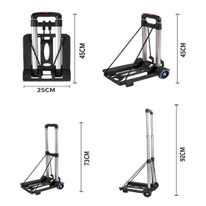 Portable en alliage d'aluminium Mini chariot pliable tige de traction chariot à bagages Mini Cargo chariot mobile nouvel état - Product Image 2