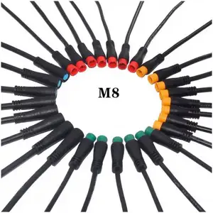 M8 커넥터 2 3 4 5 6 8 12 핀 M8 전기 자전거 스쿠터 M8 M12 와이어 커넥터 와이어