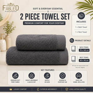 Dark Grey 100% Cotton <b>Shower</b> <b>Towel</b> Comfortable <b>Towel</b> Luxury Hotel Bath <b>Towel</b> - Product Image 2