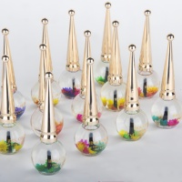 Huile pour cuticules 15 ml au design de pinceau unique, éliminateur de peaux mortes, adoucissant pour cuticules, huile pour cuticules 15 ml à marque privée avec fleurs séchées