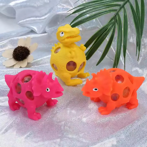 Jincan Cute <b>Silicone</b> Dinosaur Ball Toy Anti-Stress Mesh <b>Bead</b> Squishy Squeezed Toys for Kids for Boys and Girls - Product Image 6
