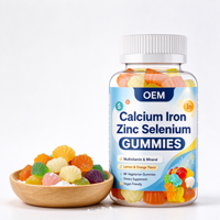 Gummies de calcium, fer, zinc et sélénium en gros pour marque privée OEM, 60 unités, compléments alimentaires