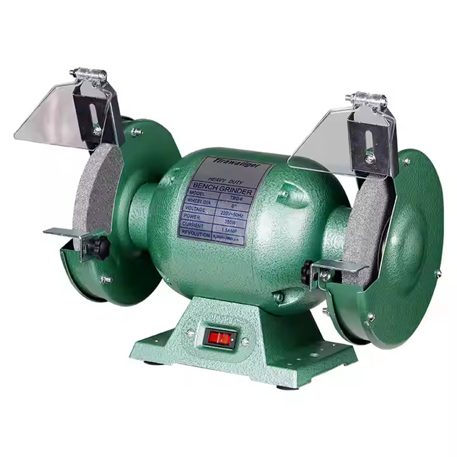 6' Industrial Electric Bench Grinder with Double Sand Wheel Motor 110-240V 350W Wood/Metal Polishing MD-3215S