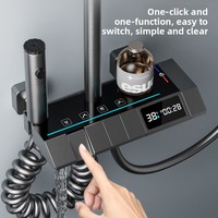 Vente en gros de robinets de pommeau de douche à pluie douce à atmosphère intelligente à affichage numérique vanne en céramique jet de touches de piano pour appartements