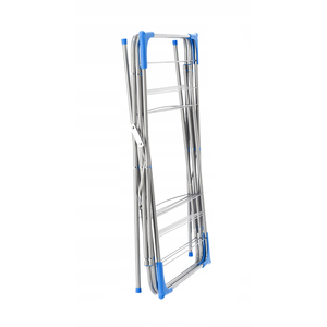3 Tier kim loại dọc sắt Khăn gấp đứng máy sấy quần áo giá có thể gập lại sấy quần áo giá - Product Image 3