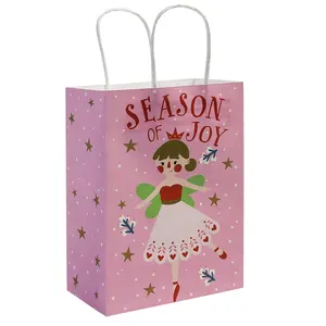 Wholesale Creative Christmas Kraft Shopping Bag Multicolour Children Happy Birthday Party Gift Packaging Paper Bag Cartoon