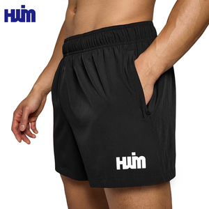 Pantalones cortos deportivos negros transpirables ligeros de 5 pulgadas para hombre - Product Image 2