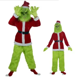 2023, venta al por mayor, disfraz de Navidad para hombre adulto, conjunto de Halloween, disfraz de fiesta de Navidad verde, disfraz de Navidad