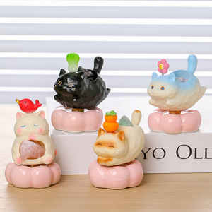 Boîte Mystère Chat Porte-Bonheur en Résine, Figurine de Chaton de Dessin Animé, Décoration de Bureau, Pack Multi-Pièces, Cadeau d'Anniversaire - Product Image 1