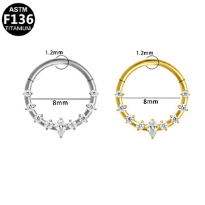 Anneau de nez marquise en titane incrusté de zircon pour piercing, bijoux de fête et mode - Product Image 5