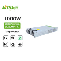 Alimentation à découpage LYNN GLE-1000S-72V AC-DC 1000W 72V à sortie unique, faible bruit, efficacité 90,7%, certifiée CE pour usage industriel
