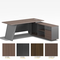 Bureau de direction moderne mi-siècle en bois naturel, table de travail ergonomique à grande surface pour bureau résidentiel et commercial