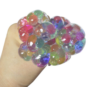 Wholesale Creative Stress-Relief <b>Squeeze</b> Toys Color-Changing Rainbow Grape <b>Balls</b> Decompression Squishies - Product Image 2