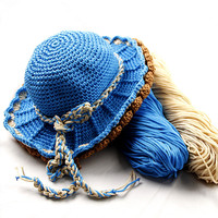 4mm été chapeau de soleil fil pour crochet Polyester creux pour bricolage casque macramé glace lin soie tricot à la main léger corps fil