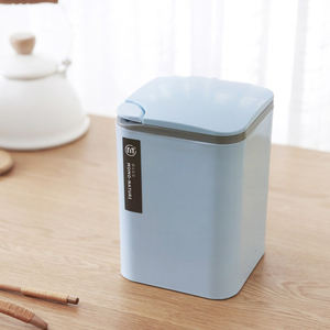 Conveniente Mini cubo de basura de plástico PP con tapa de prensa Cubo de almacenamiento superior abierto para almacenamiento de basura en el hogar y la Oficina - Product Image 1