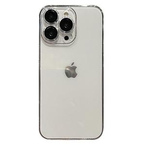 Carcasa transparente a prueba de golpes Crystal Clear PC para <span class=keywords><strong>iPhone</strong></span> 17 Air 16 15 14 13 12 11 Pro Max Xs <span class=keywords><strong>Xr</strong></span> diseño metálico Plus modelo - Product Image 1