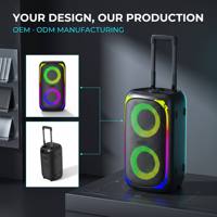 Haut-parleur portable sans fil en tissu HD 10W avec poignée de transport, 3000mAh, 7 modes de synchronisation musicale, lumières RGB, audio étanche IPX4