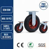 Roue pivotante industrielle robuste en caoutchouc avec noyau en fer, 4, 5, 6, 8 pouces, pour chariot, capacité de charge 480 kg