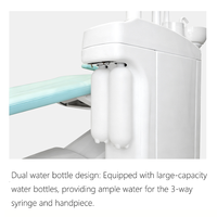 Fauteuil dentaire monobloc au sol avec système de désinfection intelligent et grande double bouteille d'eau, moteur LINAK