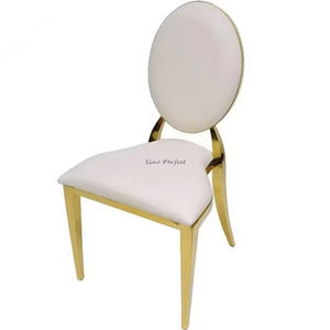 Silla de Comedor de Acero Inoxidable Negra, Dorada y Blanca, Estilo Vintage, para Bodas, Eventos, Banquetes, Muebles de Lujo para Banquetes y Hoteles - Product Image 1