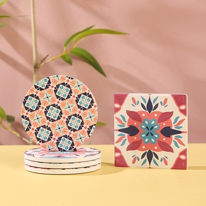Posavasos <span class=keywords><strong>de</strong></span> Cerámica Floral Boho Personalizados al por Mayor <span class=keywords><strong>de</strong></span> Fábrica, Absorbentes <span class=keywords><strong>de</strong></span> Agua, con Resina Opcional, Hechos a Mano - Product Image 4